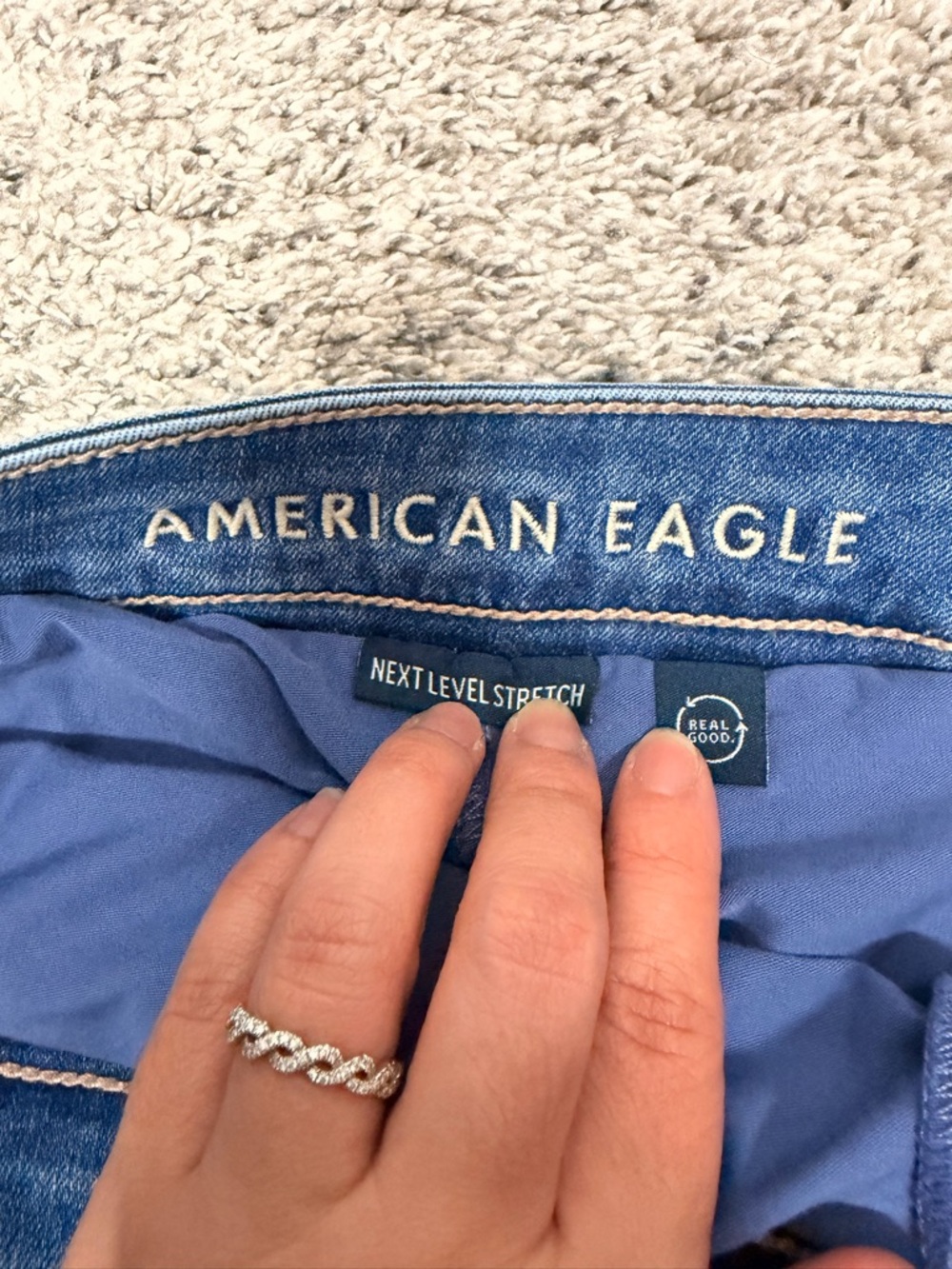 American Eagle Outfitters Blue Denim Mini Skort - Picture 3 of 4